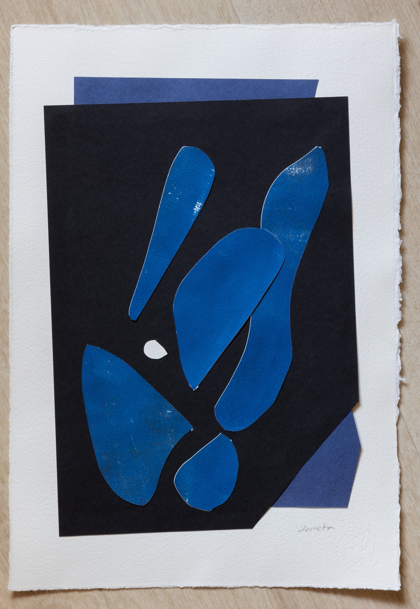 Original collage and cyanotype artwork