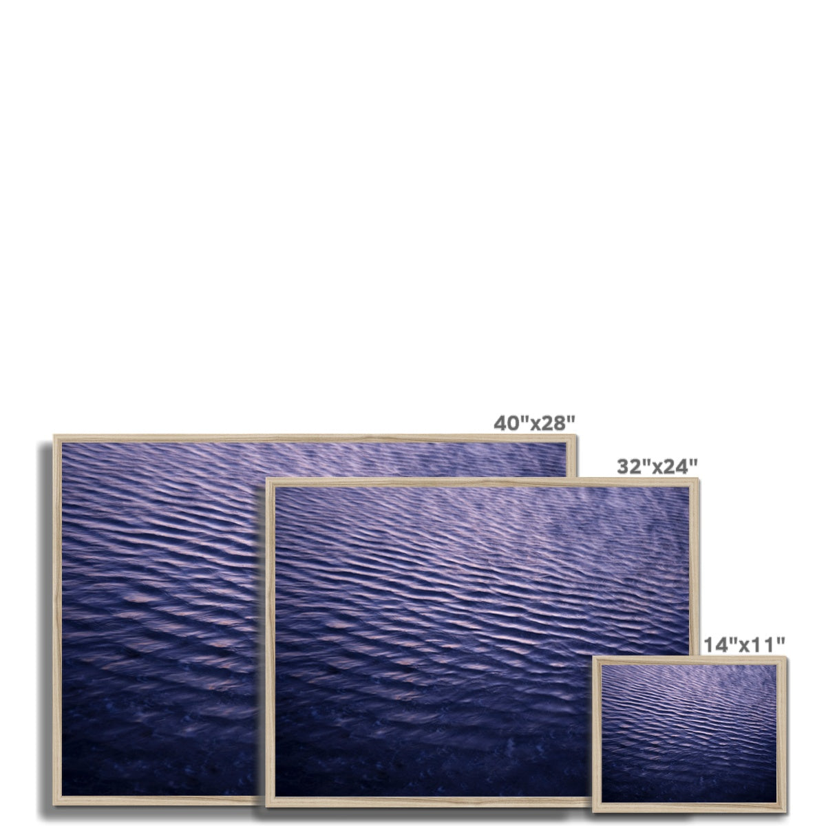 Fine art photography print featuring the purple-colored sea, various wall art sizes.